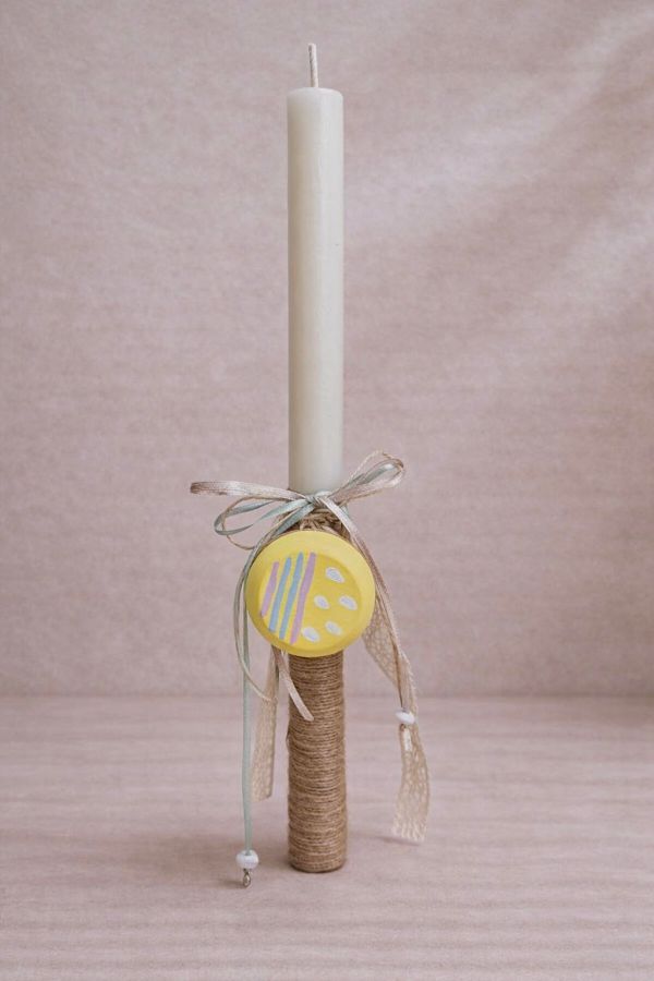 Χειροποίητη λαμπάδα με ξύλινο «γιο-γιο» 3