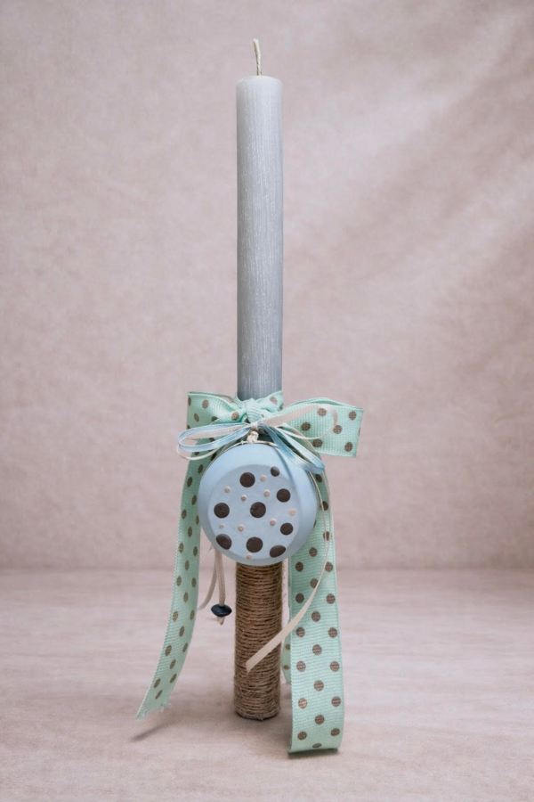 Χειροποίητη λαμπάδα με ξύλινο «γιο-γιο» 5