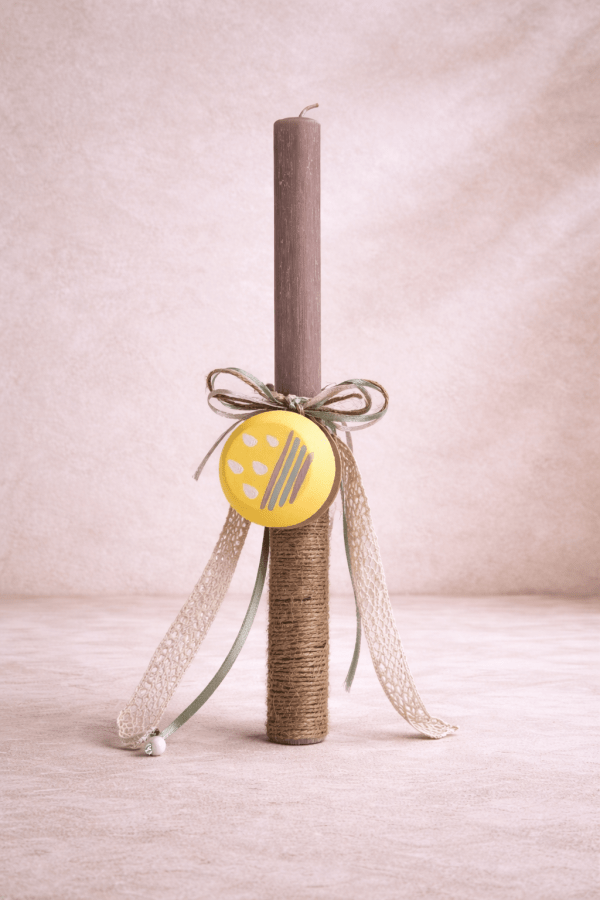 Χειροποίητη λαμπάδα με ξύλινο «γιο-γιο» 6